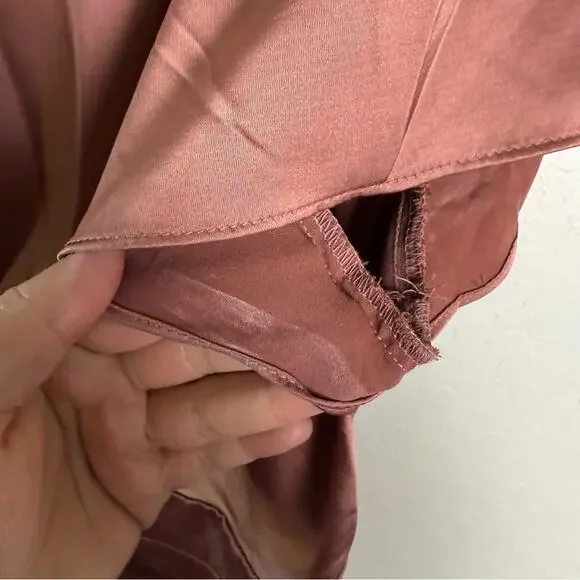 Baltic Born Poppy Satin Midi Dress Rosy Brown XXXL Tie Front - Picture 7 of 16